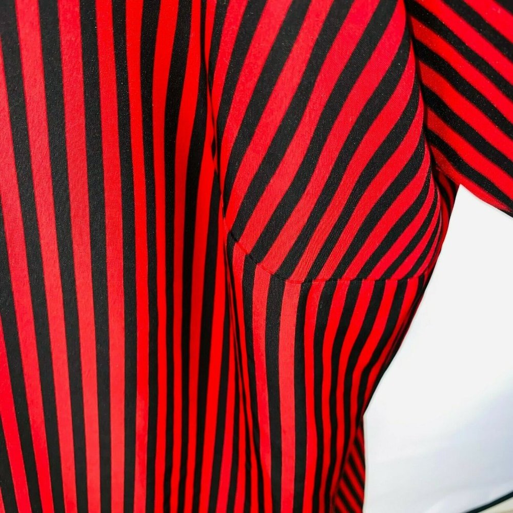 Notations Womens 2x Plus Polyester Red Black Stri… - image 5